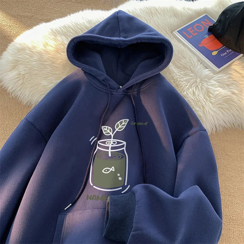 Herren Hoodies mit kawaii Cartoon Grafik im y2k Streetwear Stil