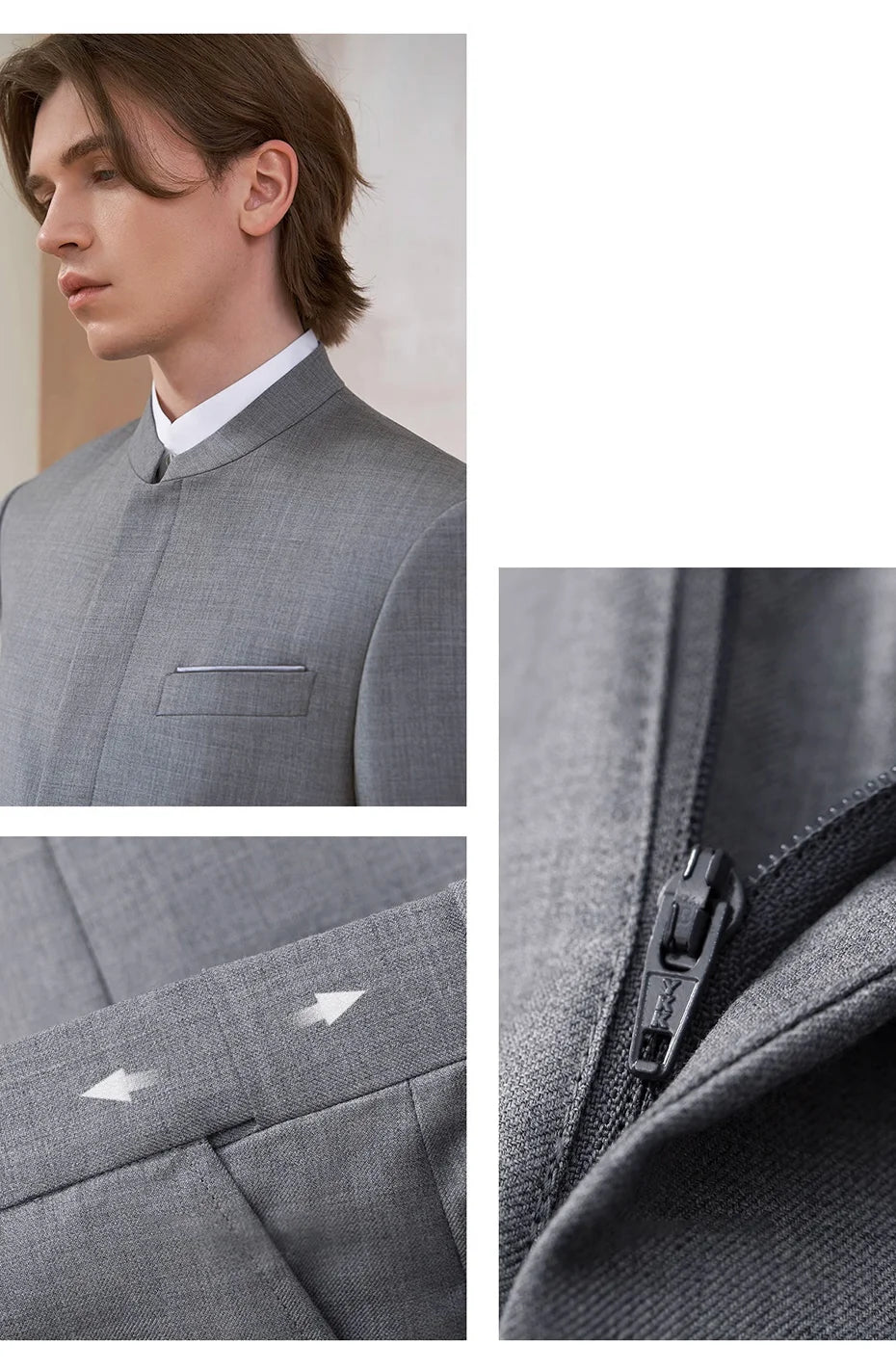 Hochwertiger Herrenanzug aus Wolle und Seide in Tiefblau – Slim Fit für formelle Anlässe und Hochzeiten