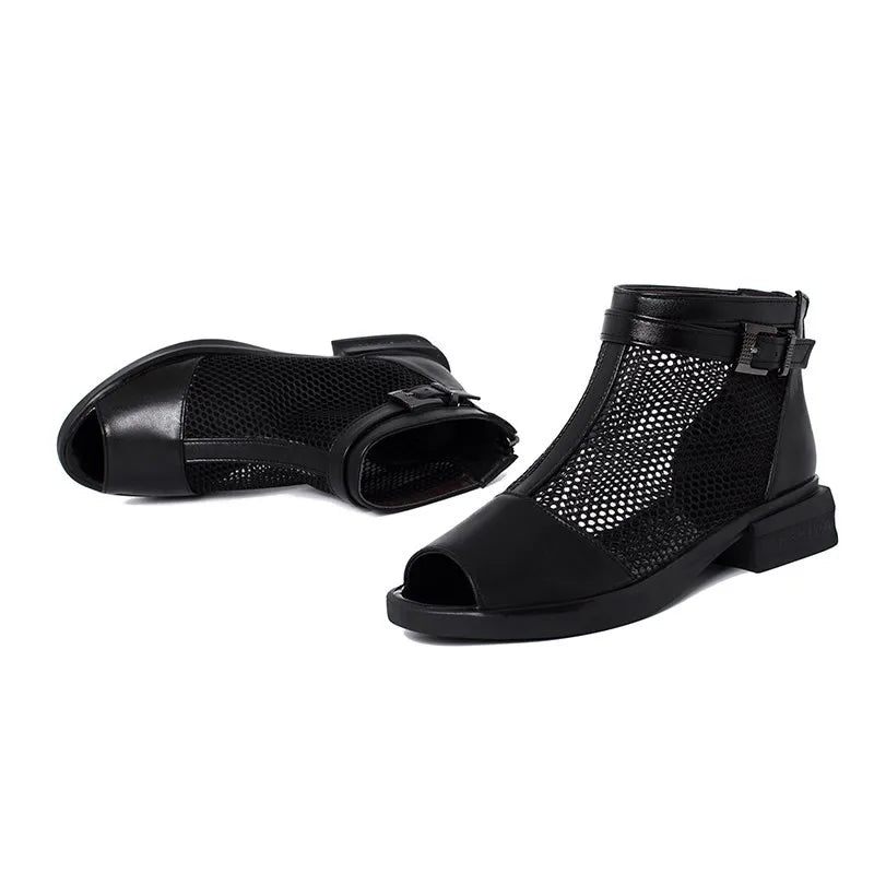 Damen Mesh Sandalen Hohle Offene Spitze 35-43