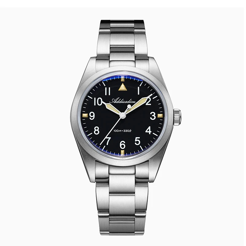 ADDIESDIVE New Watch For Men's Reloj Hombre AD2502 VH31 Movement Titanium Alloy 36mm 100M Waterproof Luminous Quartz Watches