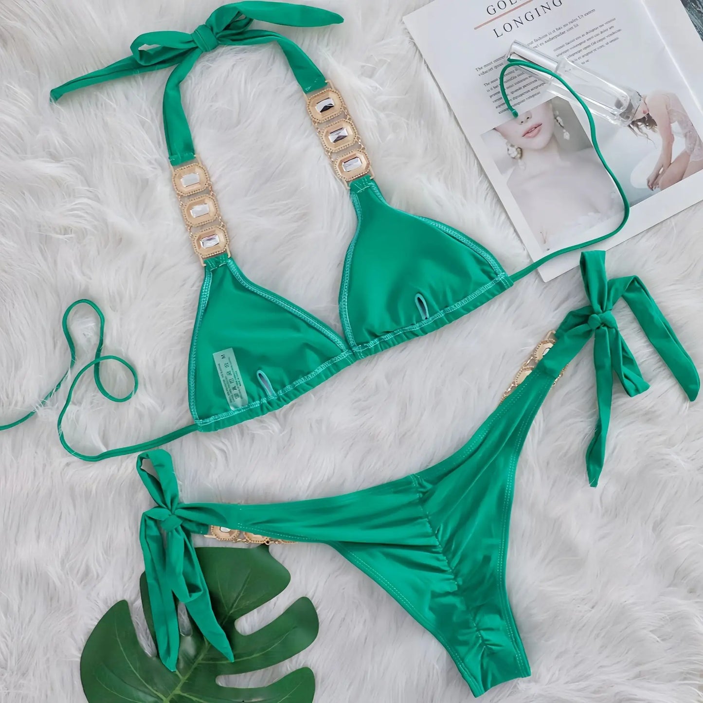 Brauner Push-Up-Bikini im brasilianischen Stil für Damen – ideal für Strand und Pool