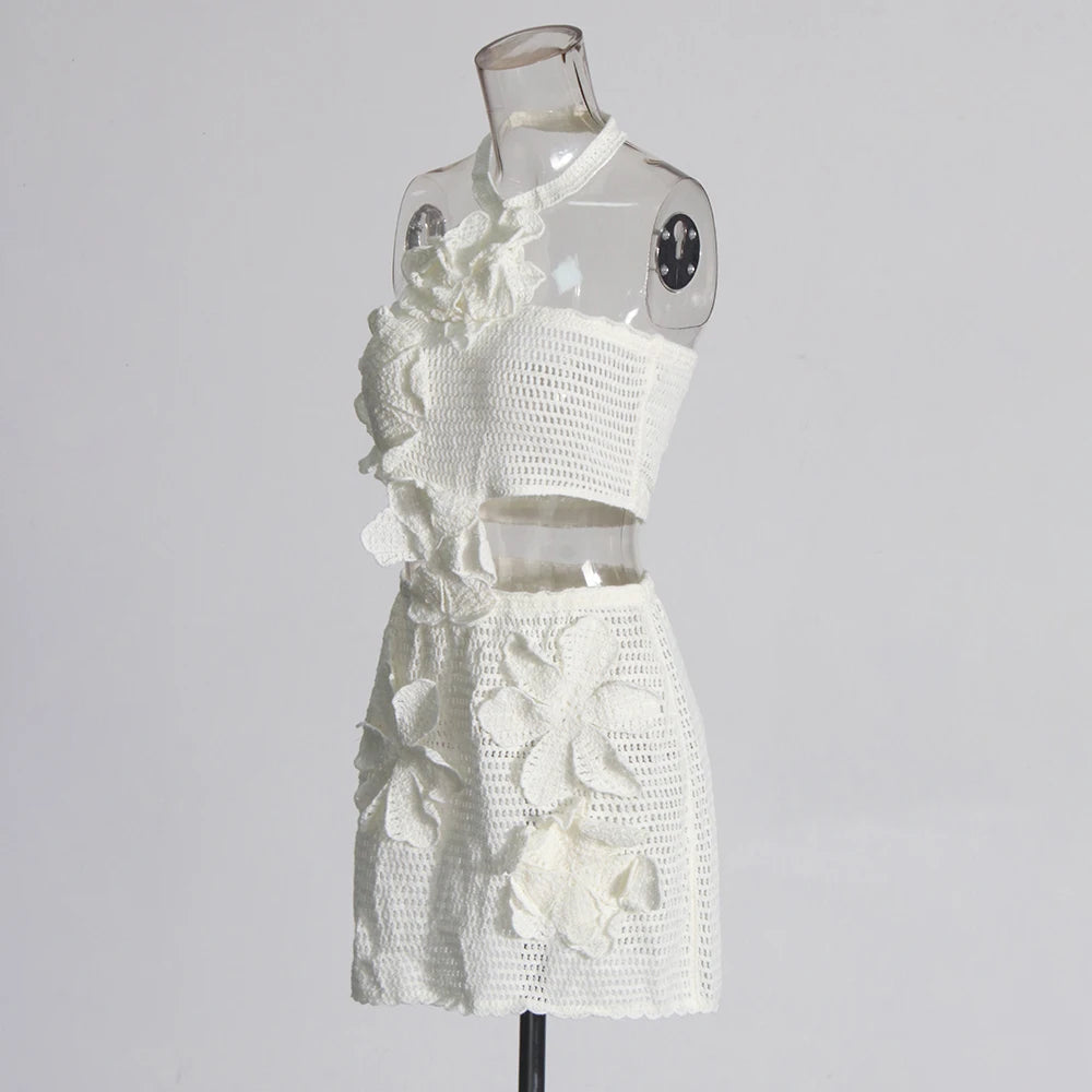 Eleganter Damen-Minirock mit Patchwork-Design und Rüschen, hoher Taille und figurbetonter Passform