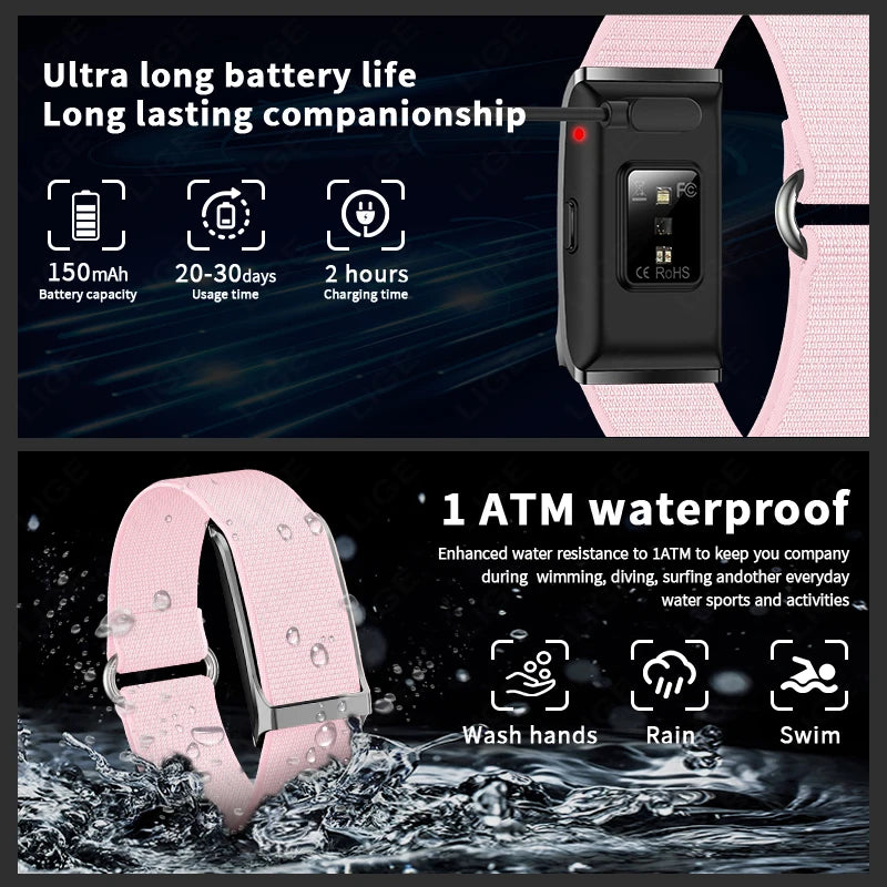 LIGE Frauen Smart Band Männer Uhr Herzfrequenz Blutdruck Sport Fitness Smartwatch Neue Mann Outdoor Smart Armband Damen 2025