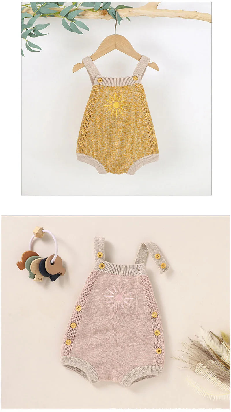 Baby Overall mit Sonnenblumen-Muster für Mädchen im Koreanischen Stil