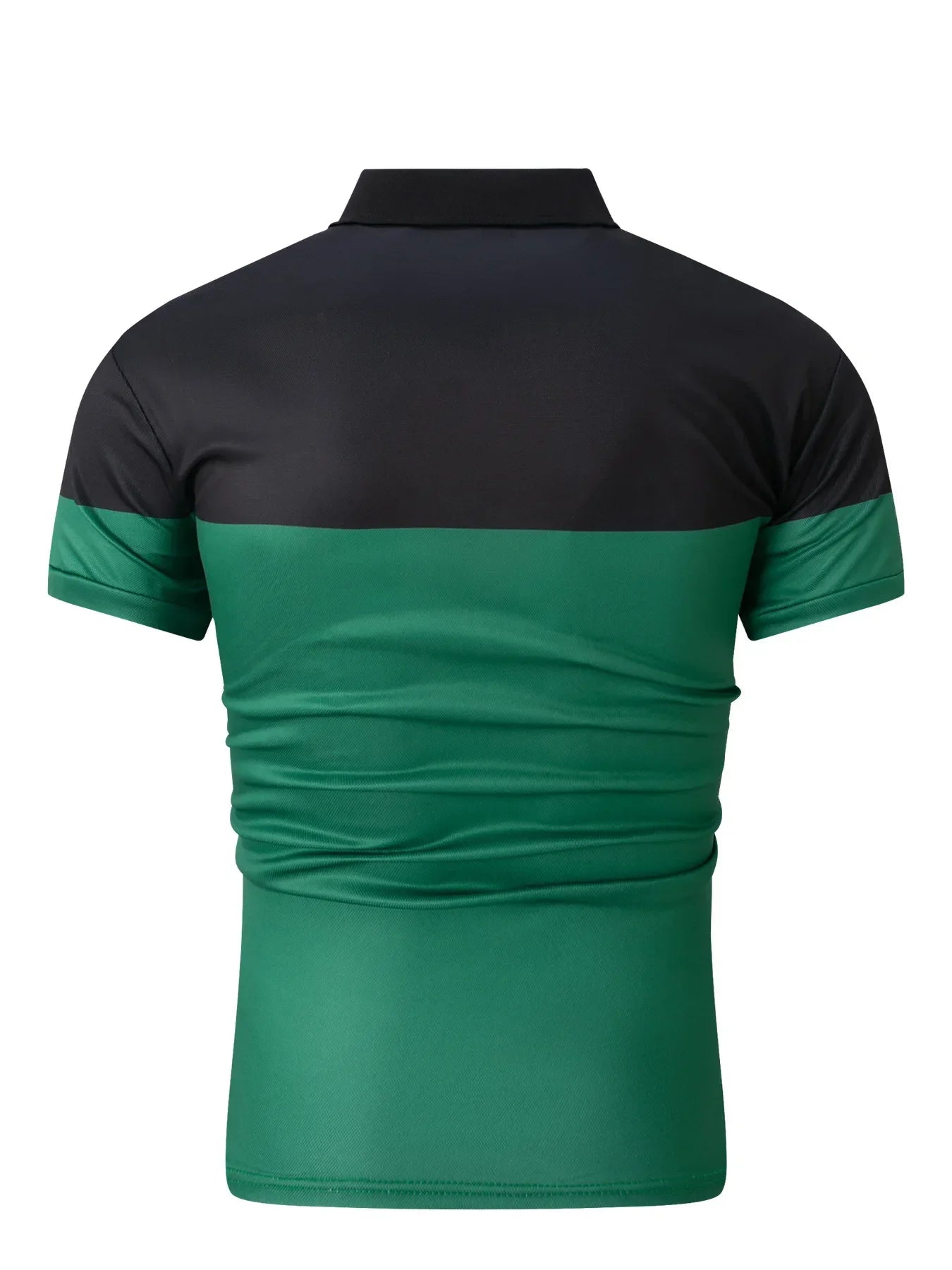 Lässiges Herren-Poloshirt mit digitalem Farbpatch-Druck und Reißverschluss am Kragen – ideal für den Sommer.