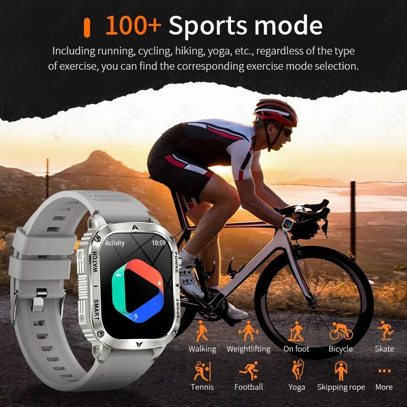 Herren Smartwatch mit IP68 wasserdichtem Design und Gesundheitsmonitor-Funktionen