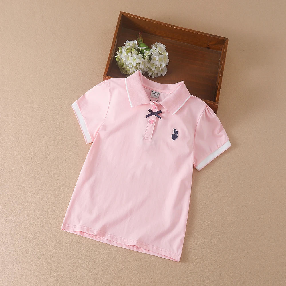 Mädchen T-Shirts neue Sommer Kurzarm Baumwolle Top Freizeit hemd Kinder kleidung hochwertige T-Shirt für 5-12 Jahre