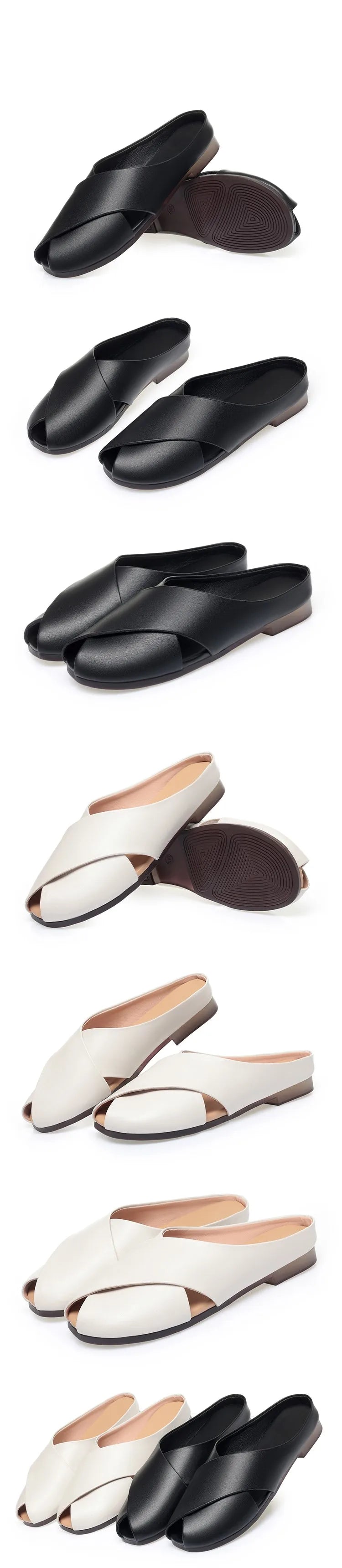 AIYUQI Hausschuhe Frauen Sommer Oberbekleidung Neue Echtes Leder Closed Toe Frauen Hausschuhe Große Größe Nicht-slip Hausschuhe Für frauen