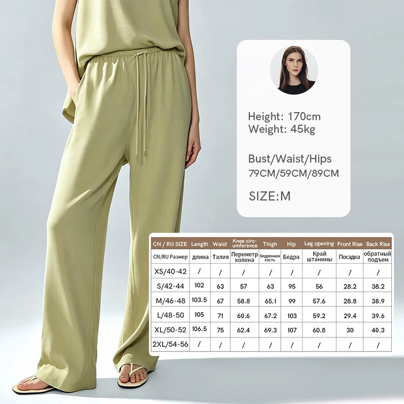 Elegantes Damen Chiffon Outfit Mit Flexibler Faltenhose