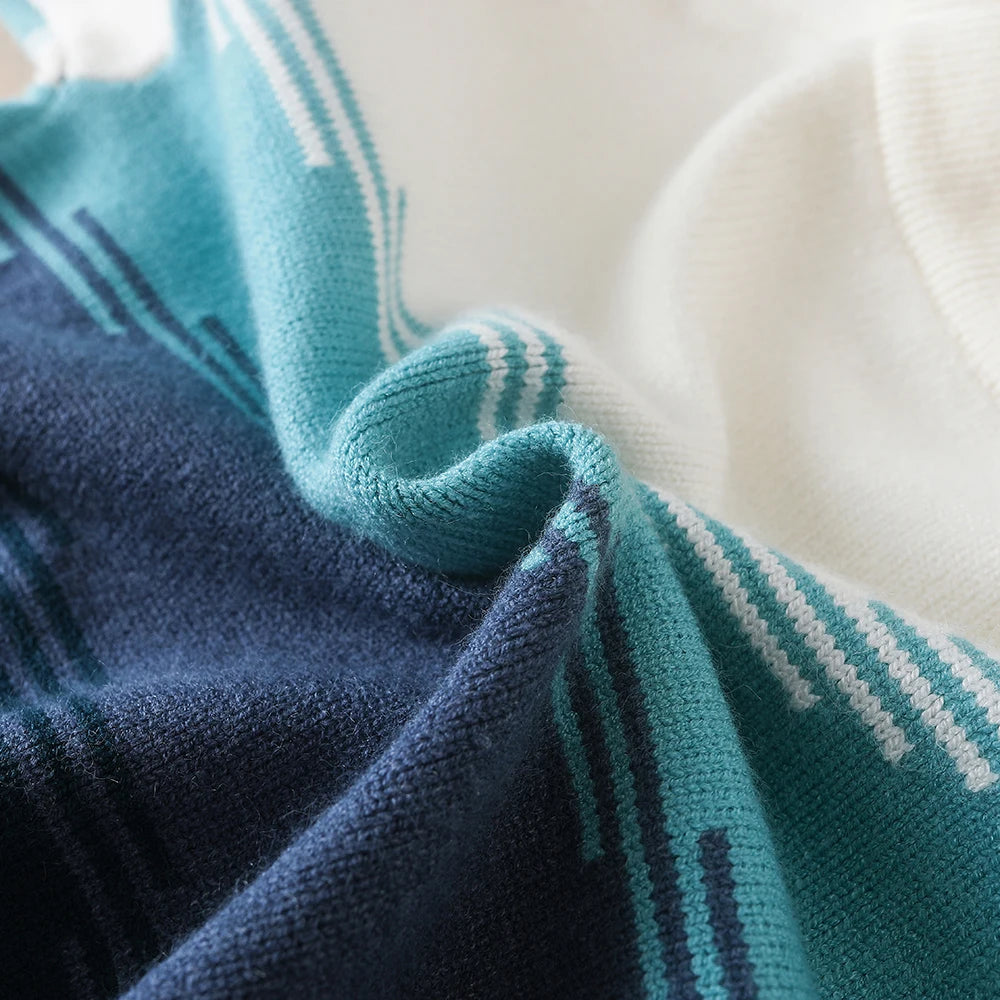 Tween Jungen-Pullover, lässig, Rundhalsausschnitt, Farbblock, langärmelig, für Herbst/Winter, Kinder-Strickwaren für Jungen