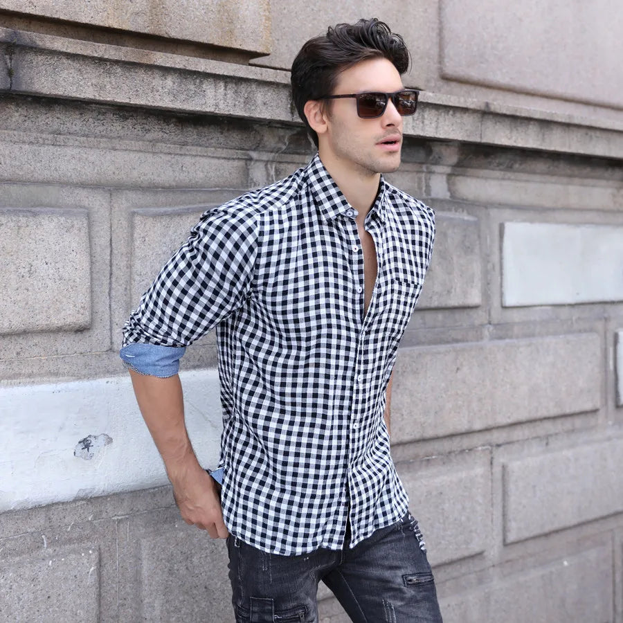 Herren Langarm Hohe qualität Designer Shirt Front Patch Brust Tasche Schlanke Taste-down Kragen Dicke Arbeit Shirts männer Kleidung