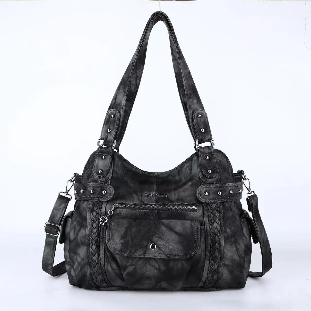 Damen-Handtasche aus PU mit Reißverschluss und Mehrfachfächern, ideal für Alltag und Freizeit, Innenfutter aus Polyester