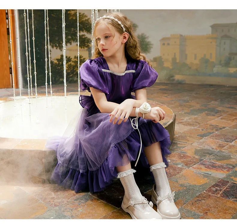 Ärmelloses Sommerkleid aus 100% Baumwolle in Grün für Mädchen – Prinzessinnen-Design, ideal für Geburtstagsfeiern, 80 cm
