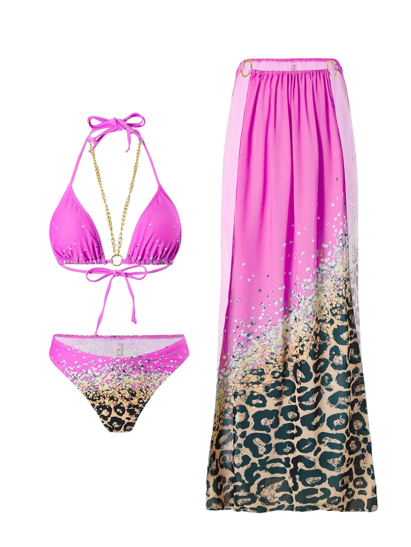 Sexy Bikini-Set in Pink – Solide Farbe ideal für Strand und Pool
