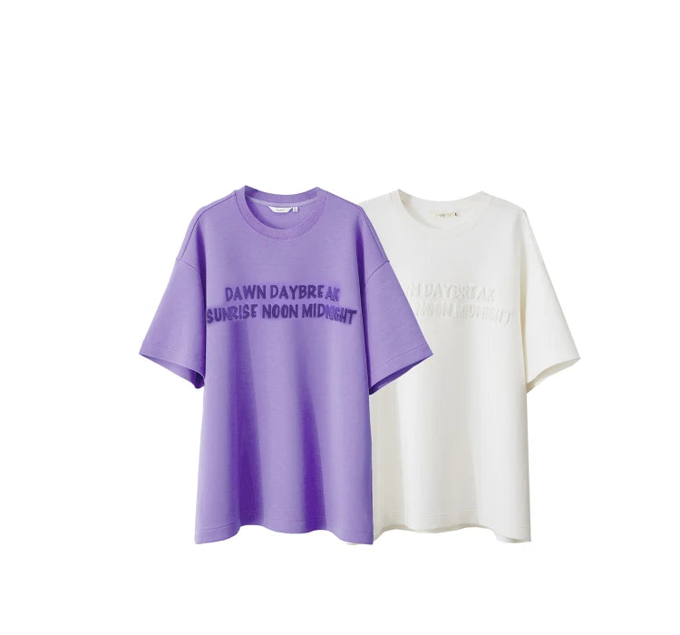 Damen T-Shirts mit Rundhalsausschnitt und losem, lässigem Schnitt mit Stickerei