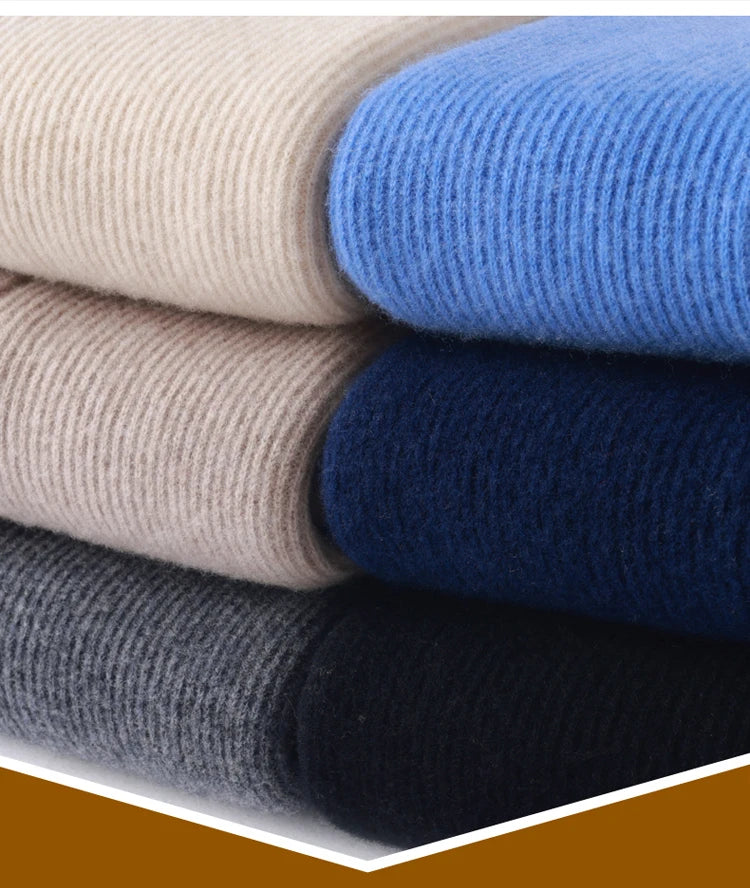 Stehkragen Reißverschluss Strickjacke Pullover Herrenmantel Business Casual Herbst Winter neue reine Wolle Strickjacke Männer Doppeltaschen