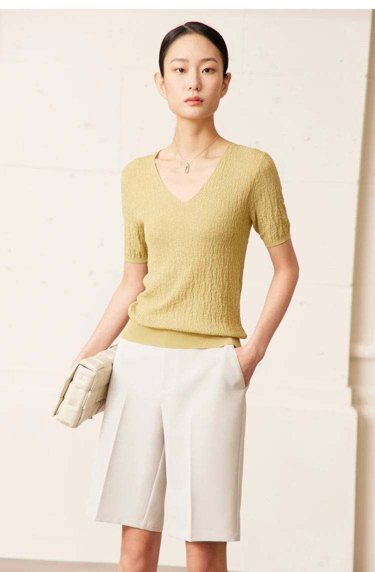 Damen Shorts im minimalistischen Stil mit hoher Taille für das Büro