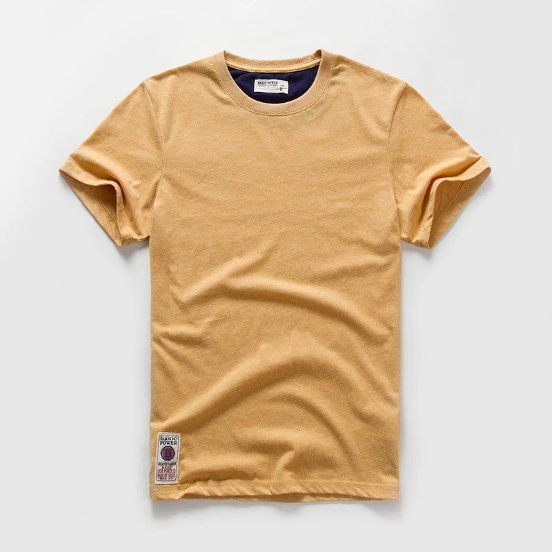 Herren T-Shirt aus Baumwolle in soliden Farben mit kurzem Arm