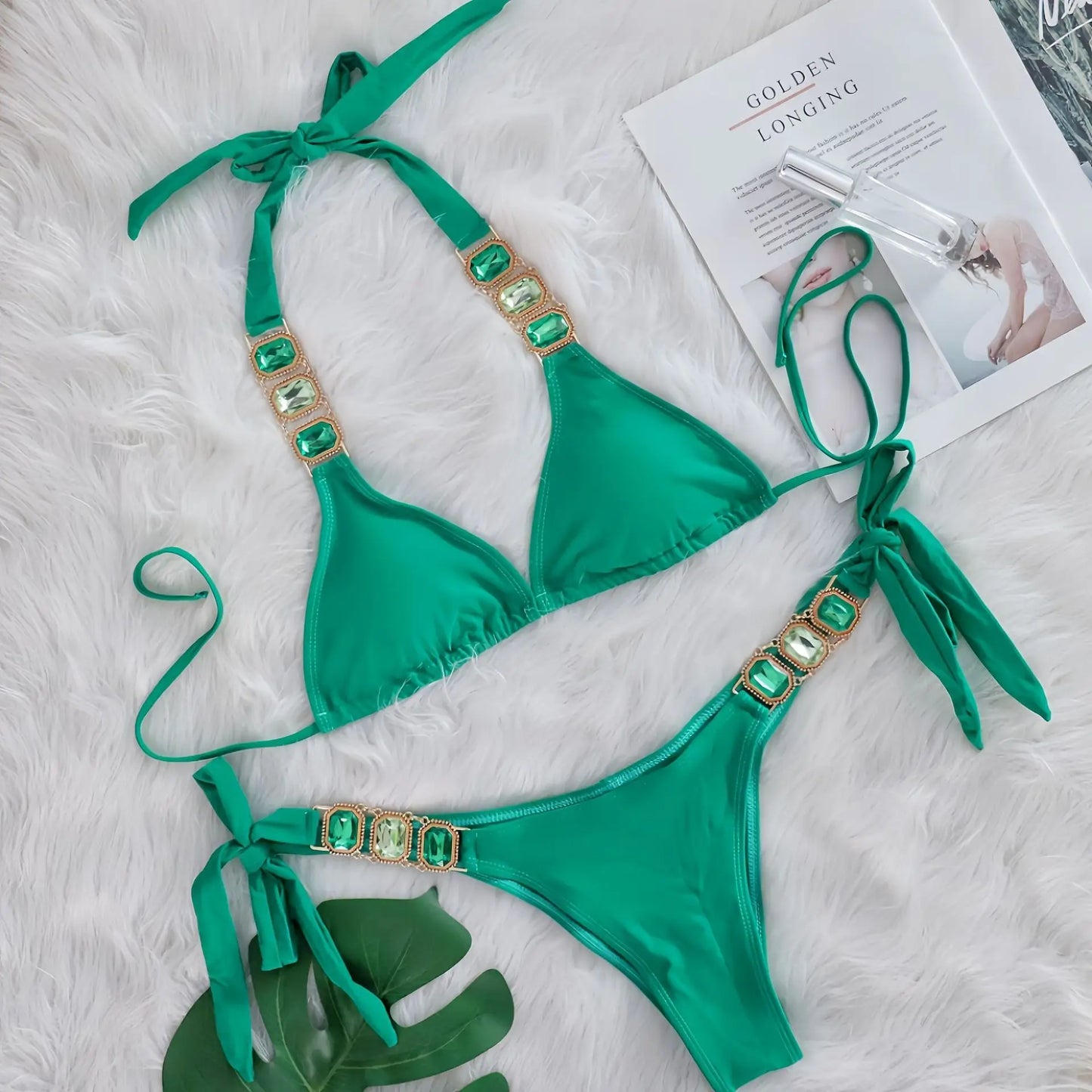Brauner Push-Up-Bikini im brasilianischen Stil für Damen – ideal für Strand und Pool