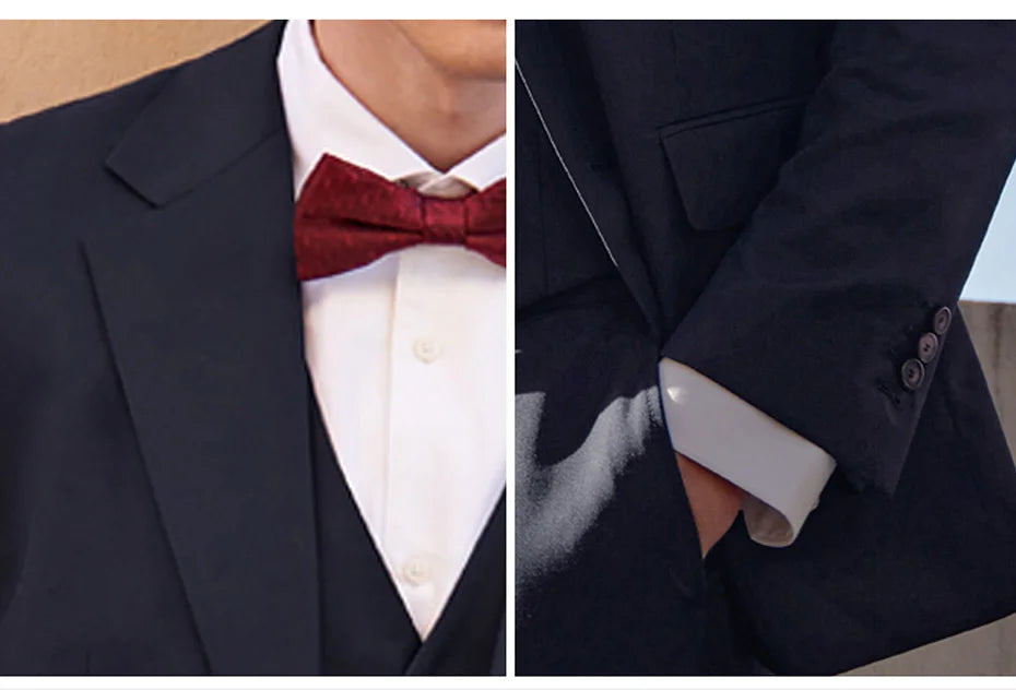 Hochwertiger Herrenanzug aus 30% Merinowolle in Tiefblau – Eleganz für Hochzeit und Business