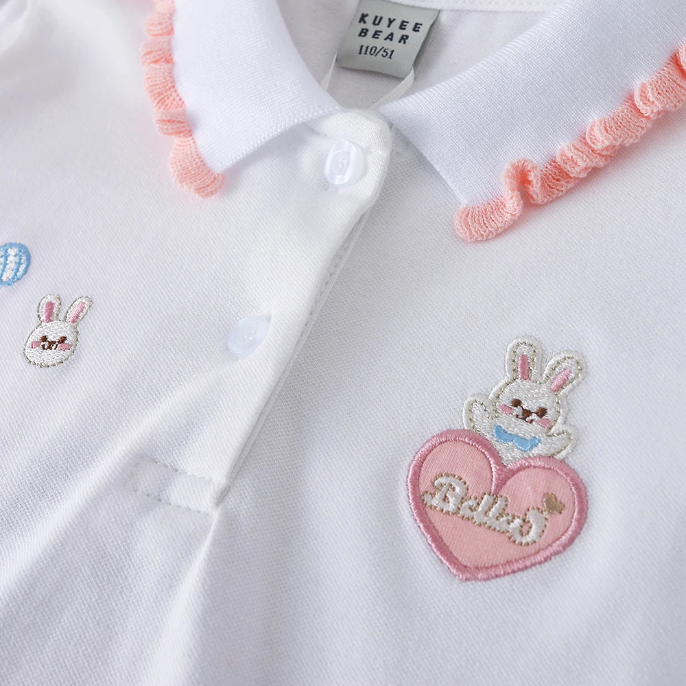 3-12 alter Mädchen Polo Sommer Kinder Kurzarm T-shirts 2024 Neue Kinder Drehen Unten Kragen Kleidung Baby Baumwolle tops