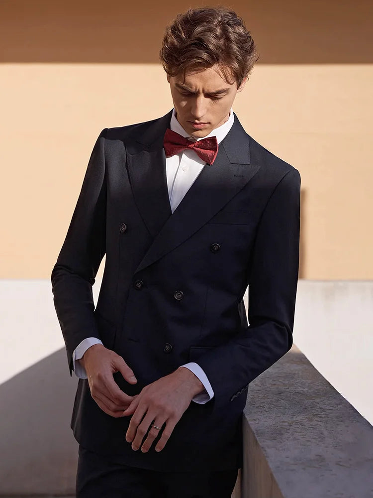 Schmal geschnittener Herrenanzug-Blazer mit grauen Streifen und 2-Knopf-Einreiher – ideal für Partys und Hochzeiten, Größe 48