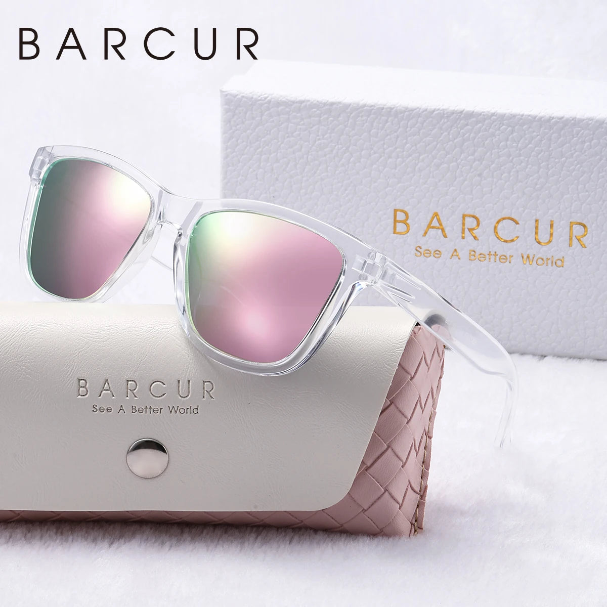 Damen-Sonnenbrille Campus transparent PC UV400 polarisiert Geschenkbox