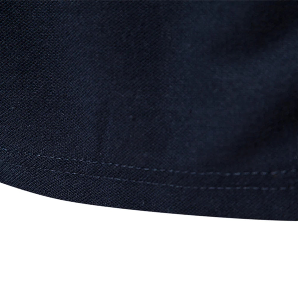 Herren Polo Shirt aus Baumwolle mit fester Hirsch-Stickerei und Kurzarm
