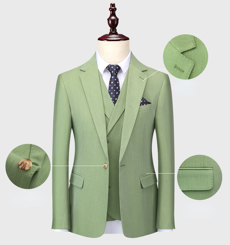 Luxuriöser Herren Anzug 3-teilig Grün S-5XL: Business, Hochzeit, Party, Eleganz Pur
