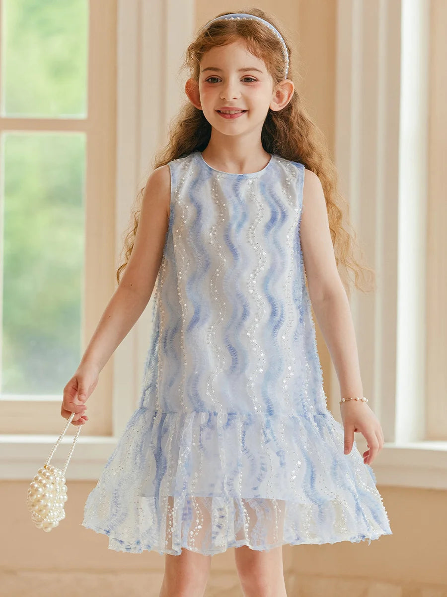 Ärmelloses Prinzessinnen-Kleid für Mädchen im chinesischen Kawaii-Stil – ideal als Blumenmädchenkleid oder für den täglichen Gebrauch