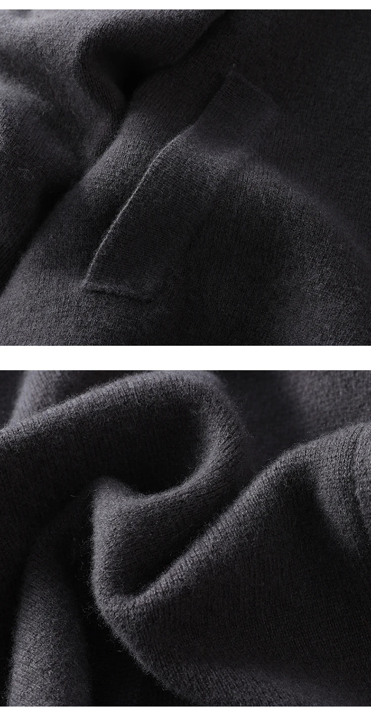 Herbst Winter 100% Hohe Qualität Wolle Strickjacke männer Revers Dicken Zipper Casual Pullover Große Größe Kaschmir Stricken Jacke Männer tops