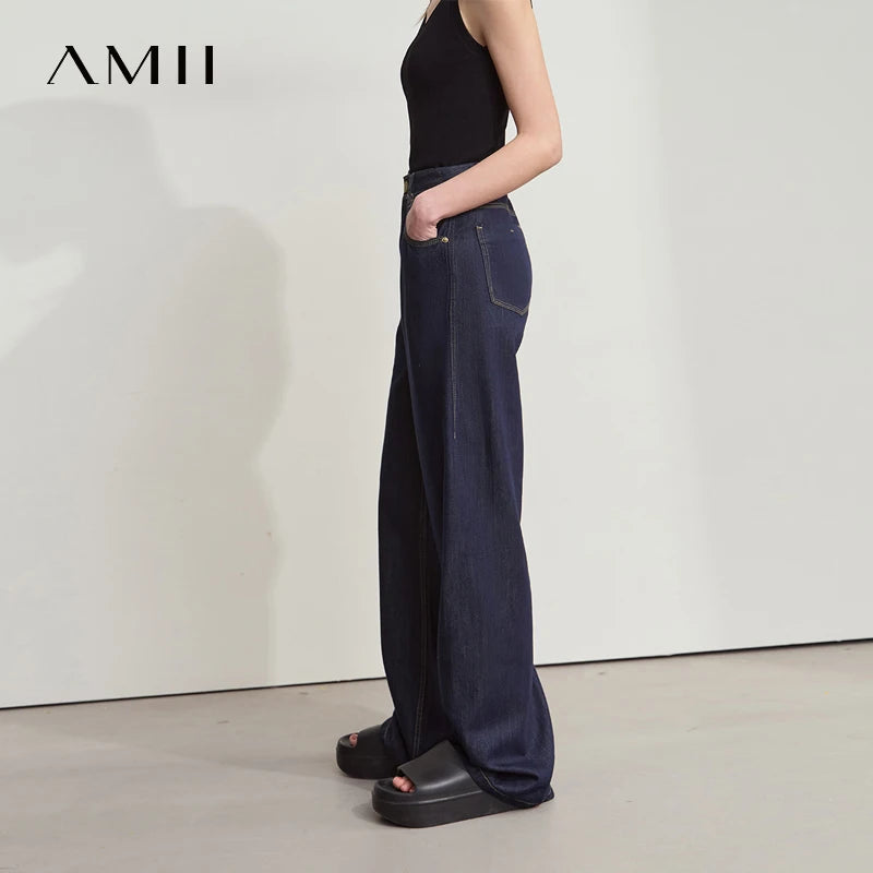 Damen Jeans aus Lyocell-Baumwolle mit weiten Beinen im Retro-Look
