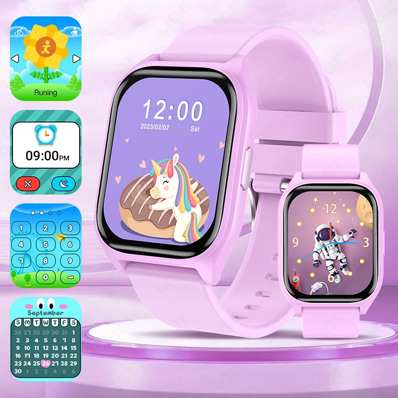 LIGE Kinder Smartwatch Kinder Lernkarte Hörbuch Aufnahmespiele Jungen Mädchen Uhr Student Kalorien Sport Neue Smartwatch