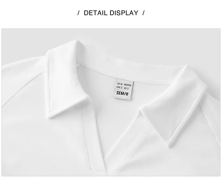 Semir Poloshirt für Damen, abgeschnittene Raglanärmel, schmale Passform, 2025, Sommer, neues einfarbiges Designer-Pendler-Top