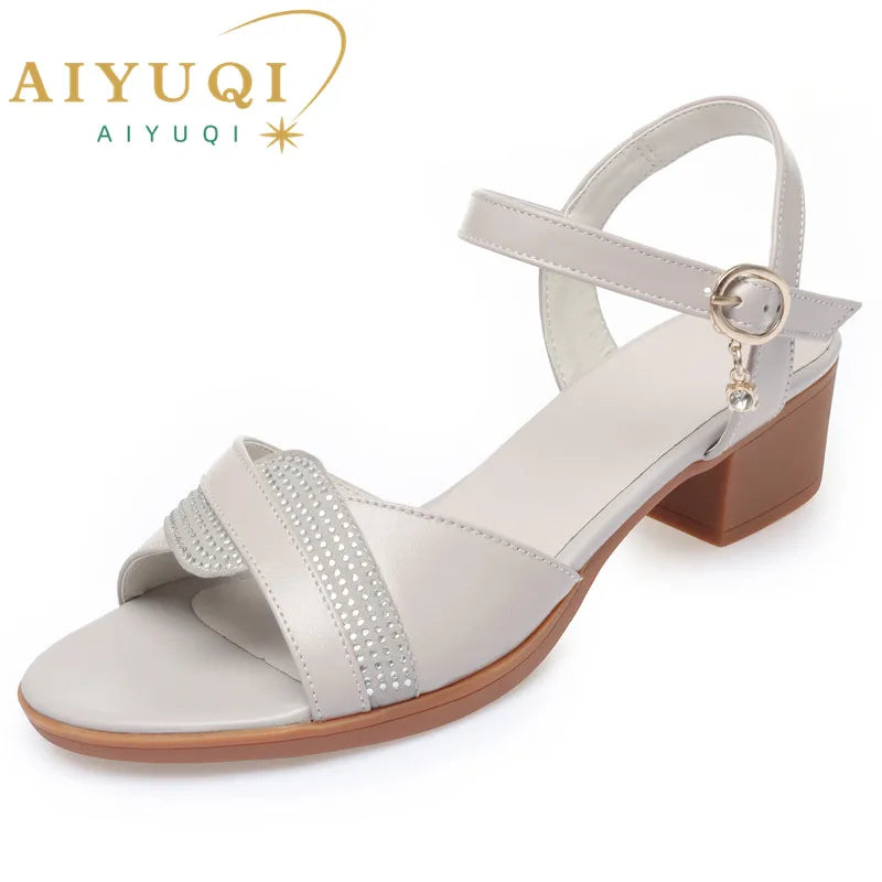 Damen Leder Sandalen Keil Casual Gr. 41-42