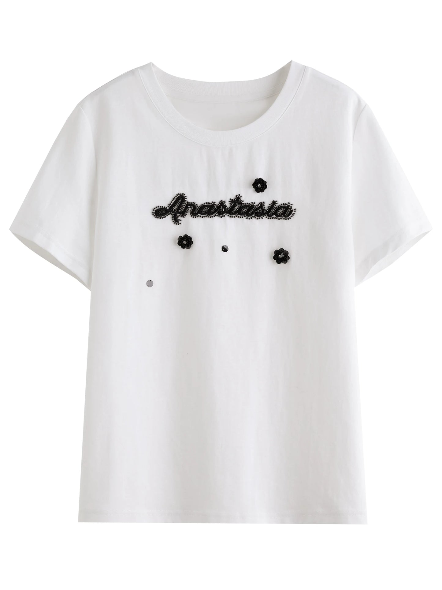 Damen T-Shirt mit V-Ausschnitt und strukturierten Schultern im Retro-Twist-Knotendesign für eine schlanke Silhouette