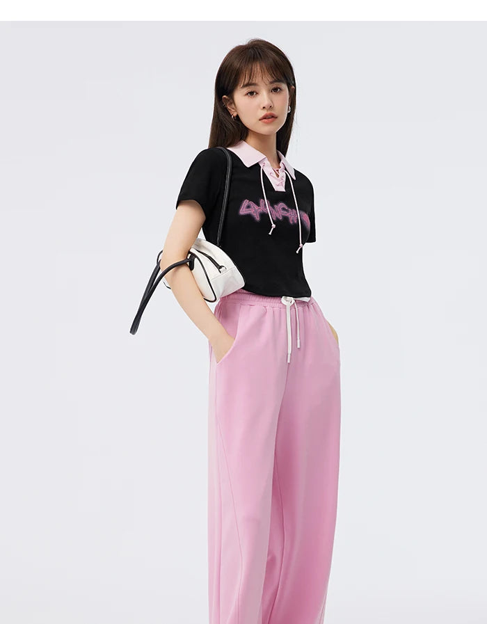 Semir Polo Shirt Frauen Kurzarm Frühling bestickt süß cool Retro Sommer T-Shirt neue Kontrast farbe enges Polo-Shirt