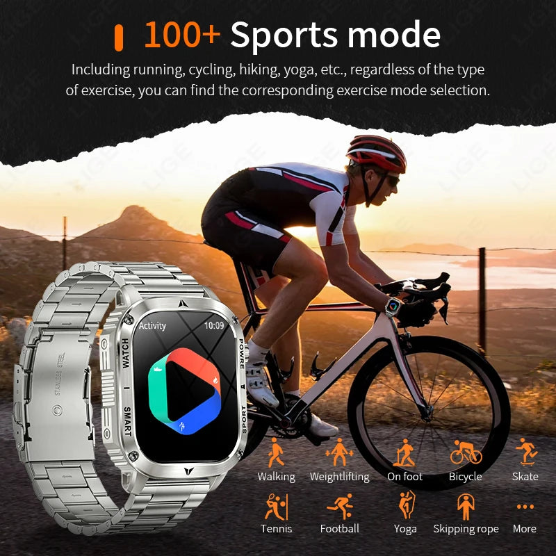 Sport Smartwatch für Erwachsene mit Bluetooth und wasserdichter Taschenlampe