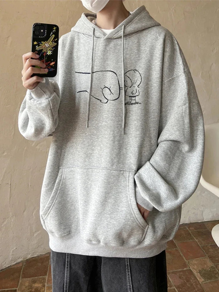 Herbst Cartoon Kawaii bedruckte Hoodies für Männer neue y2k Streetwear übergroße Pullover Sweatshirts Hombre Fleece Hoody Kleidung