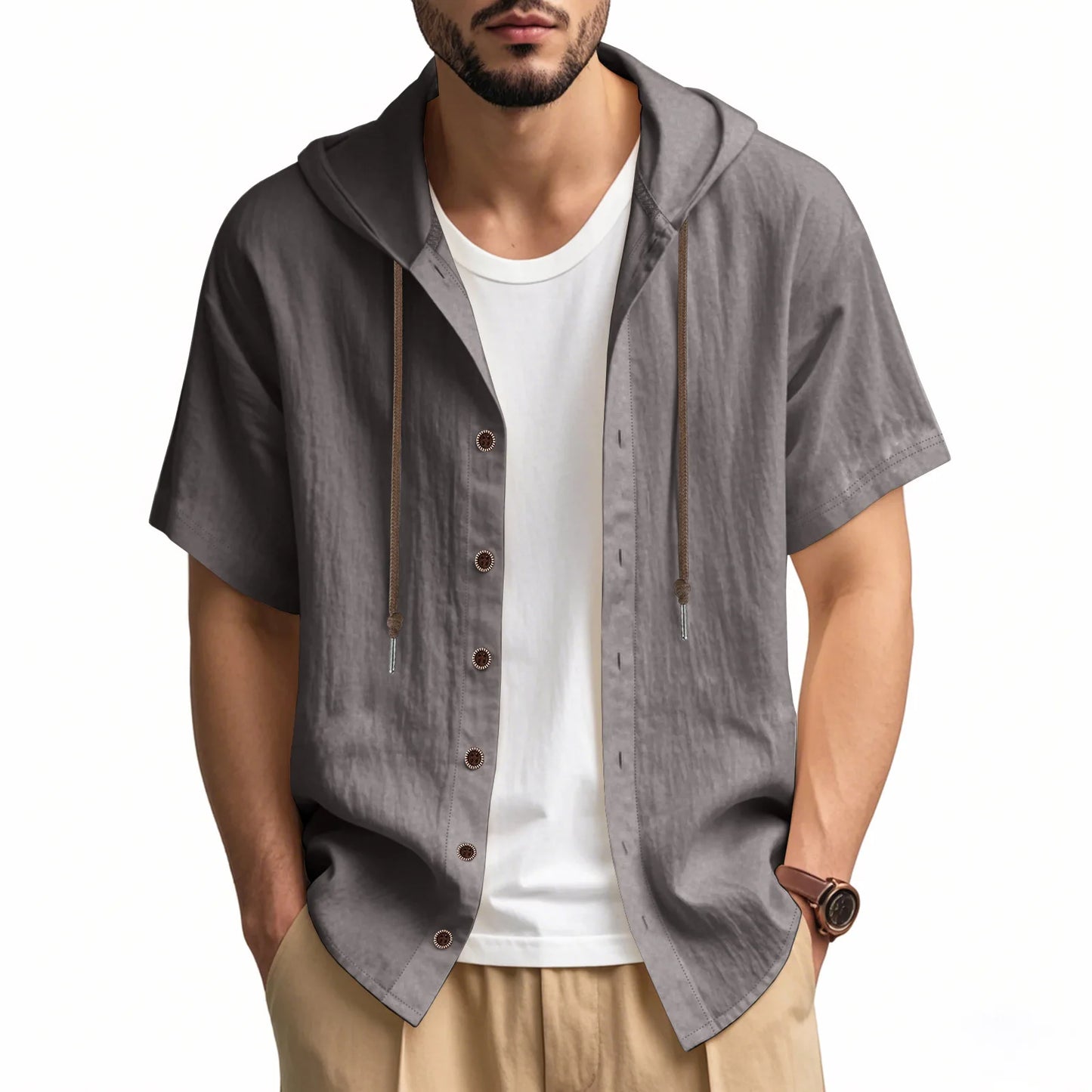 Langarm-Herrenhemd aus Cord mit Streifenmuster – aus samtweichem Baumwollstoff in mehreren Farben.