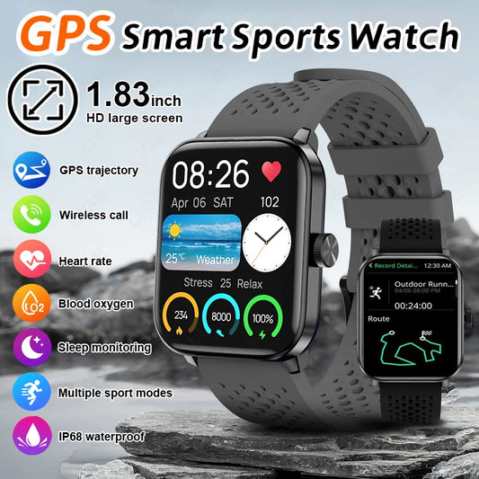 LIGE Neue Outdoor-Sport GPS Smart Uhr Männer 1,83 "HD Bildschirm Machen Erhalten Telefon Anrufe Gesundheit IP68 Wasserdicht Mann smartwatch 2025
