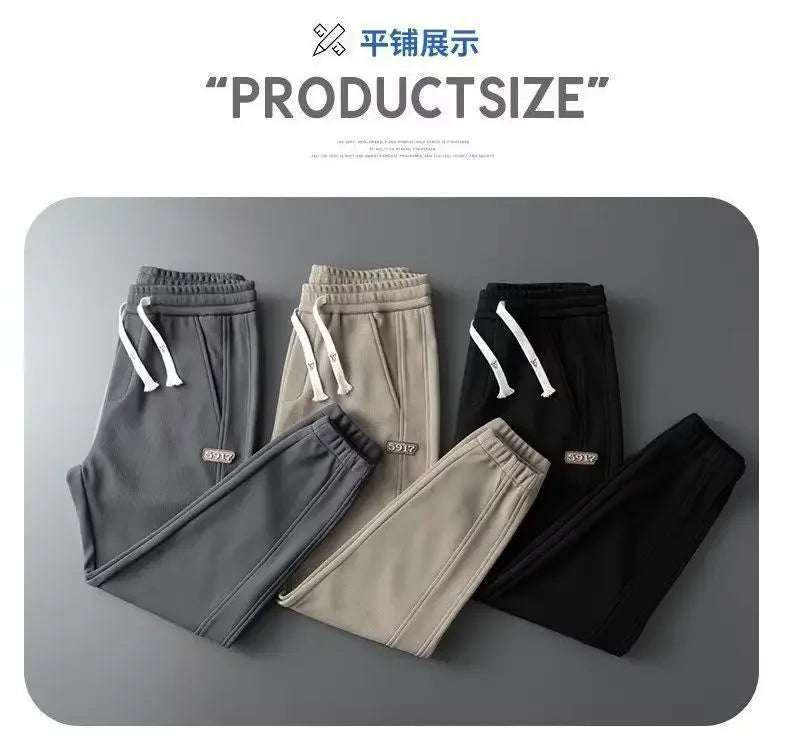 Herrenhosen Herbst und Winter Japanische Krawatten Lose Sport Kordelzug Warme Freizeithosen