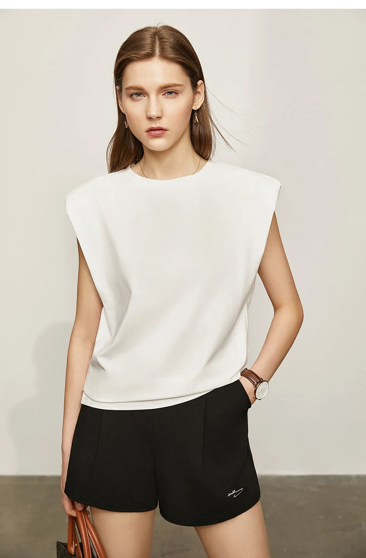Damen T-Shirt im Retro-Stil mit lockerem Schnitt aus mercerisierter Baumwolle