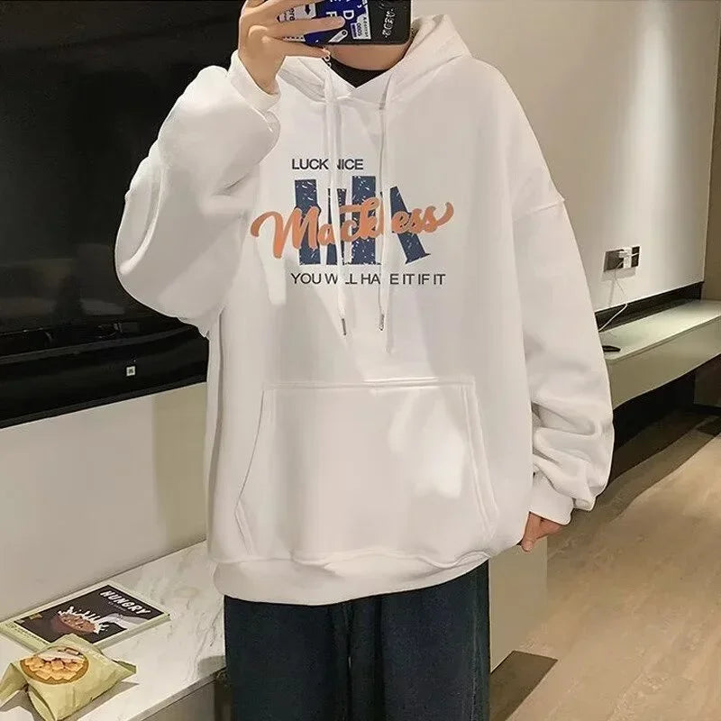 Herbst Brief Gedruckt Pullover Hoodies Männer der 2025, Neue Langarm Mit Kapuze Sweatshirt Casual Baumwolle Fleece Y2K Streetwear Hoody