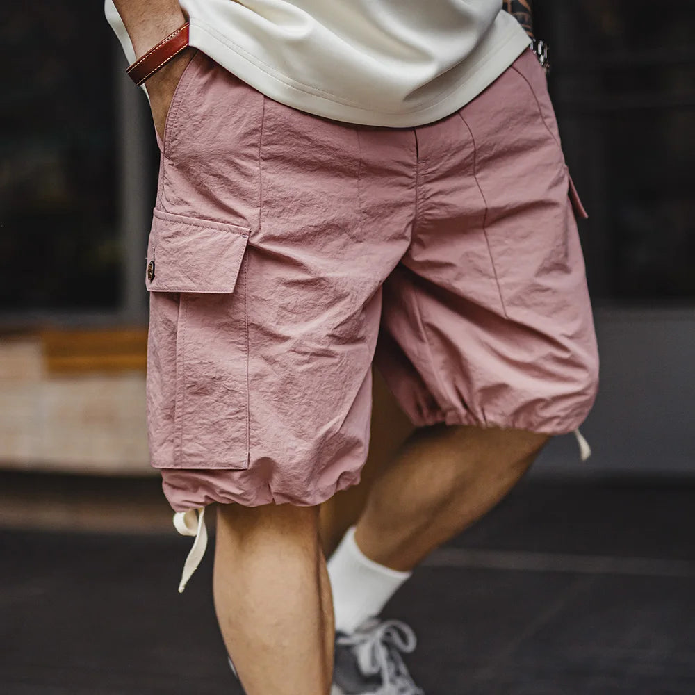 Herren Cargo-Shorts aus schnelltrocknendem Material mit elastischer Taille für den Sommer