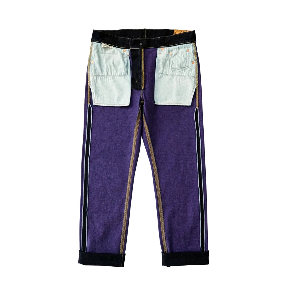 Herren Jeans im Vintage-Stil mit doppelseitiger Färbung und Kanten