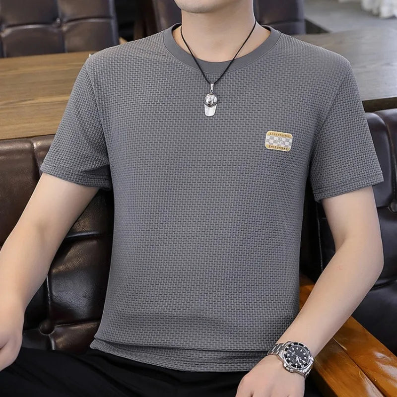 Herren T-Shirt aus mercerisierter Baumwolle mit kurzem Arm und Rundhalsausschnitt