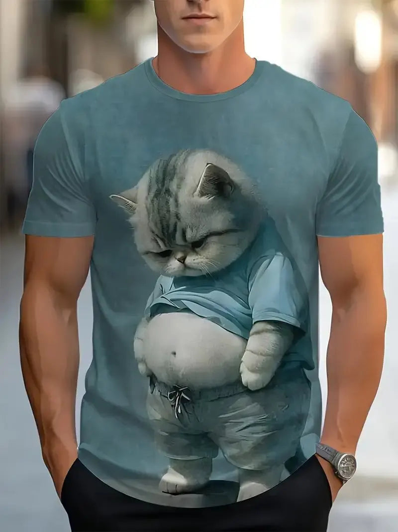 Hochwertiges Herren-T-Shirt in Übergröße mit kurzen Ärmeln und Henley-Ausschnitt – ideal für den Sommer.