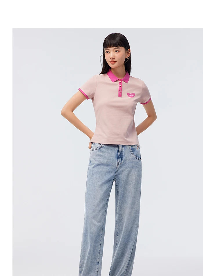 Semir Polo Shirt Frauen cool anti bakteriell schlank süß Stil Sommer neue Farbkontrast Druck Pulloverf Polo