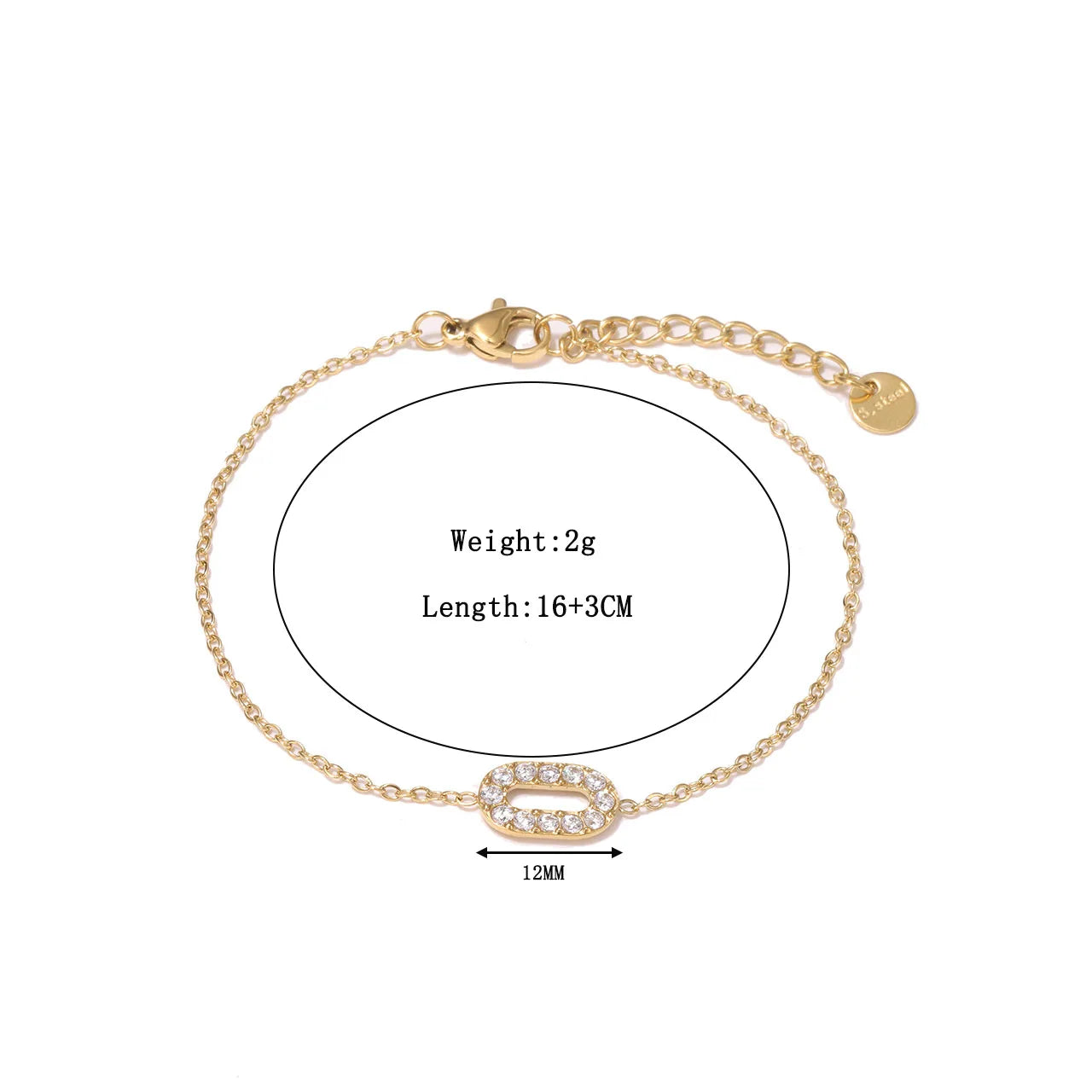 Damen-Kettenarmband mit CNC-Zirkonia aus Edelstahl